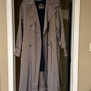 London Fog Towne Women’s Trench Coat Removable Liningng Gray Size 14 Regular